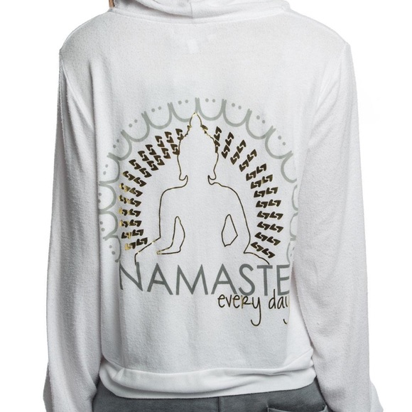Peace Love World Namaste Comfy Hoodie - Picture 2 of 4